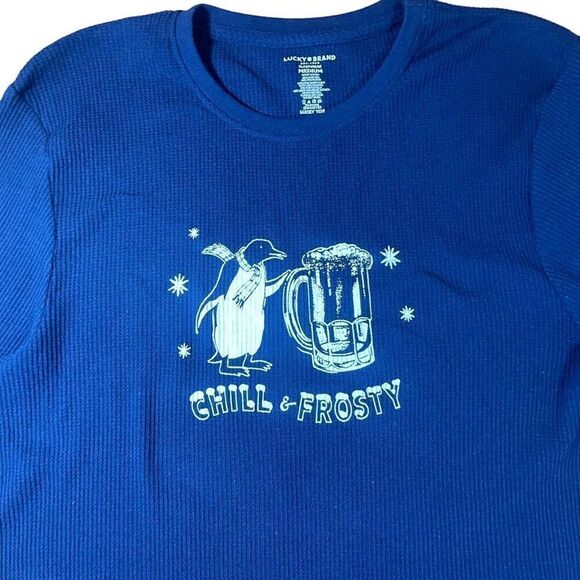 Lucky Brand Chill & Frosty Textured Sleep Shirt Sz M - Picture 4 of 12